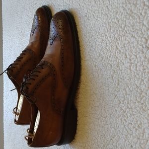 Zara Brown Leather Short Wing Brogue Shoes US 12 = EU 45 (Made in Spain)